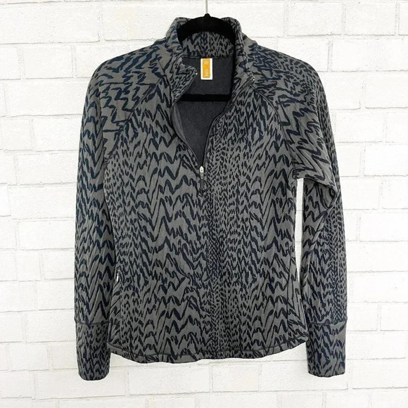 Lucy Gray & Blue Textured Half Zip Pullover Athletic Jacket Women's Size Small - Picture 2 of 8